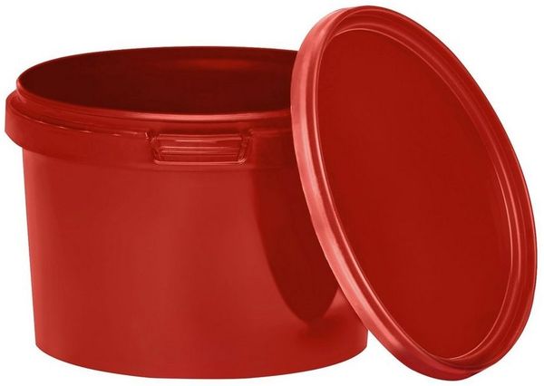 BENBOW Aufbewahrungssystem Eimer mit Deckel 30 20 10 1 0,5 L Rot Lebensmittelecht Eimer, Polypropylen - Lebensmittelecht, Geschmacksneutral, Auslaufsicher, (1-tlg, PZH-, BRC- und DIN-ISO-zertifiziert), für Lebensmittel, Farben, Chemikalien