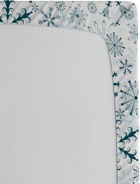 Abakuhaus Spannbettlaken Soft Dekorativer Stoff Bettwäsche Rund-um Elastischer Gummizug, Winter Merry Xmas Schneeflocken Bild 3
