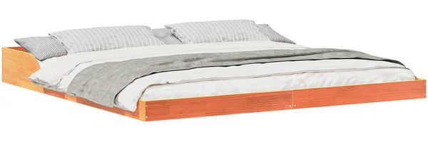 vidaXL Bettrahmen Wachsbraun 200 x 210 cm Massives Kiefernholz 873363 Bild 2
