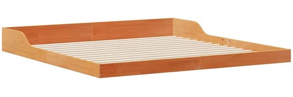 vidaXL Bettrahmen Wachsbraun 200 x 210 cm Massives Kiefernholz 873363 Bild 4