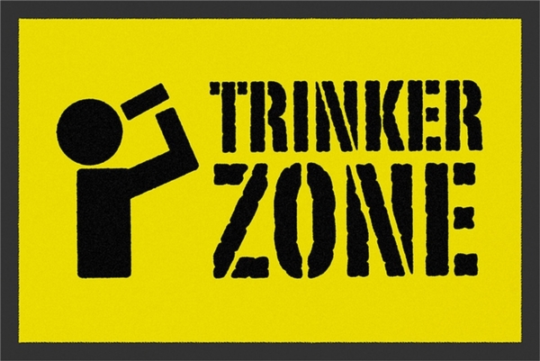 Rockbites - Fußmatte Türmatte "Trinker Zone" Gelb Schwarz Nr. 94 (100678)*