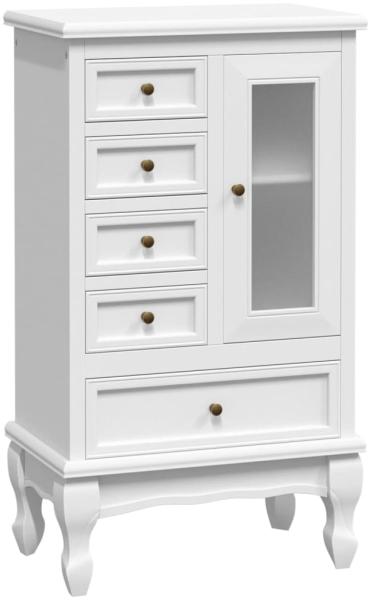 vidaXL Schrank mit 5 Schubladen 2 Fächer Weiß 241150