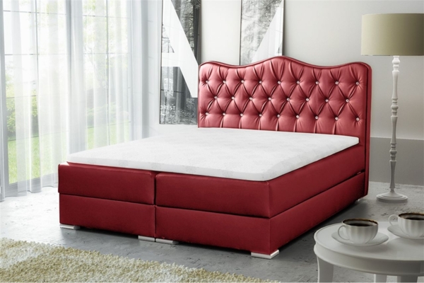 Boxspringbett SULTAN Kunstleder Rot 120x200 cm