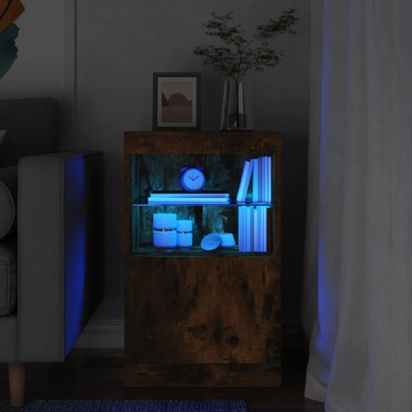 vidaXL Sideboard mit LED-Leuchten Räuchereiche 41x37x67 cm 836683