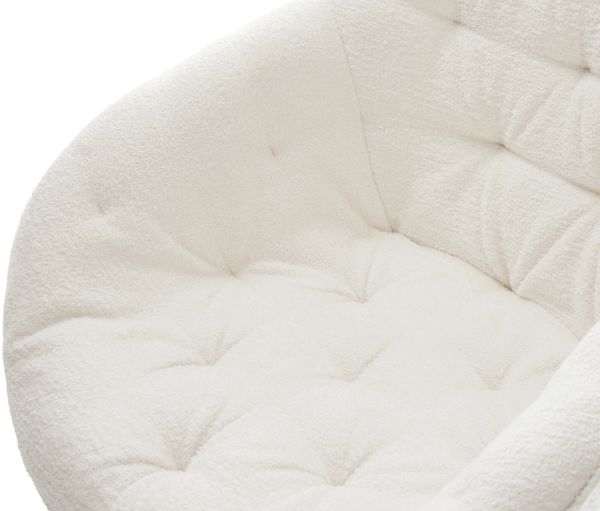 Esszimmerstuhl Gaio-Flex Bouclé Soft Beige 4-Fuß konisch Edelstahl Bild 4