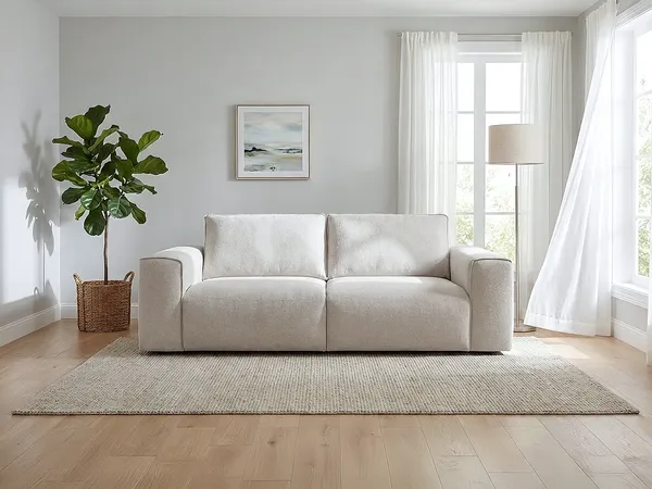 Vente-unique - POGLO Sofa Stoff Beige - B 100 cm x H 78 cm x L 236 cm