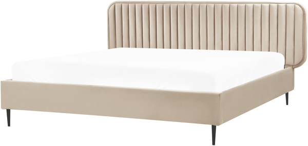 Bett mit Lattenrost BRIN 180 x 200 cm Samtstoff Taupe