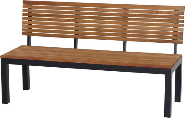 Siena Garden Gartenbank Bozen 2er Aluminiumgestell anthrazit Robininenholz, Flächen aus Robinienholz FSC® 100%