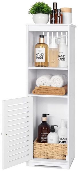 BlingBin Badkommode Badezimmerschrank, Badschrank, Toilettenschrank (Badezimmermöbel, 1 St, Badezimmer Regal 1 Türen und Regale), Aufbewahrungsschrank für Zuhause, Küche, Wohnzimmer und Flur
