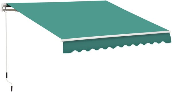 Wandrollo mit Gelenkarm und Kurbelgriff, stabilem Aluminiumrahmen und Polyestergewebe, 295 x 245 cm, grün