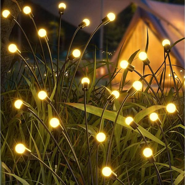Qualra LED Solarleuchte LED Solar Gartenleuchten 2er Set 6/8/10 LEDs Gartenleuchte Für außen, Wasserdicht Gartenlampen