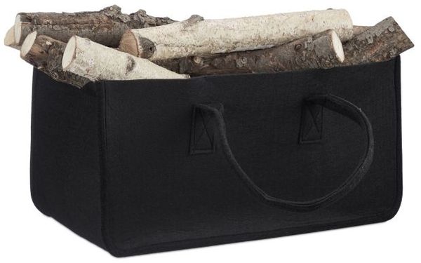 Relaxdays Kaminholztasche aus Filz