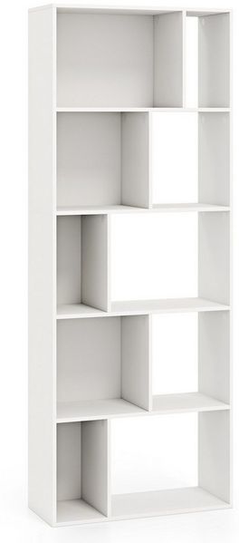 KOMFOTTEU Bücherregal, 5 Ebenen Würfelregal, mit 10 Fächern, 60 x 25 x 160 cm