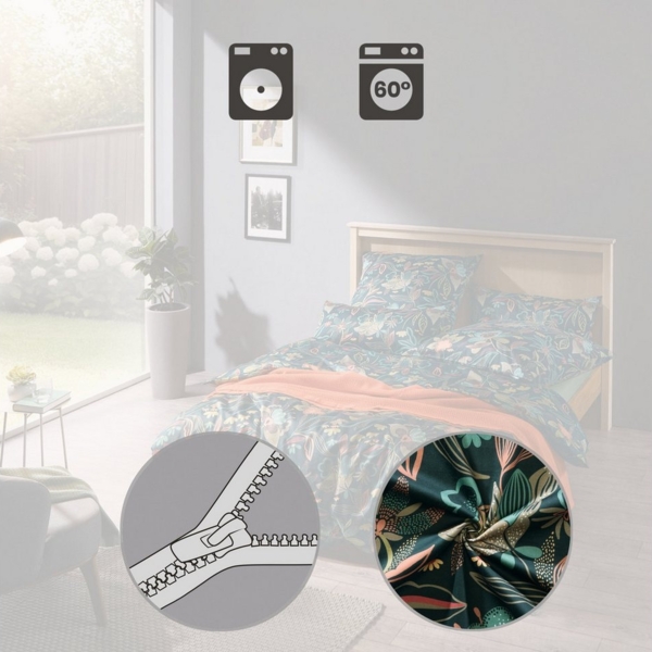 REDBEST Bettwäsche Bettwäsche, Mako-Satin, Satin Blumen Bild 3