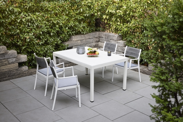 LC Garden Vona Gartenset weiß/blau 7tlg. Esstisch