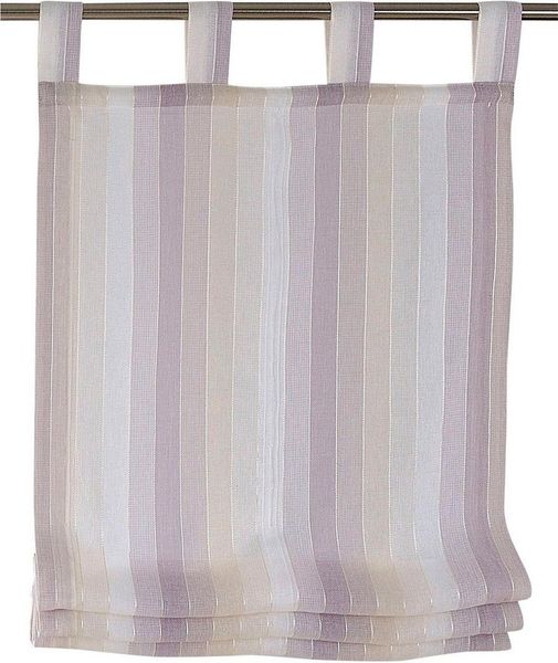 Kutti Raffrollo Claire, mit Schlaufen, freihängend, gestreift, Webstreifen, Polyester, Schlaufengardine