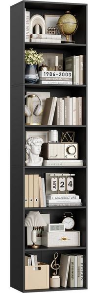 Homfa Bücherregal Regal mit 7 Fächern, 220cm Bücherschrank Standregal, verstellbare Ablagen