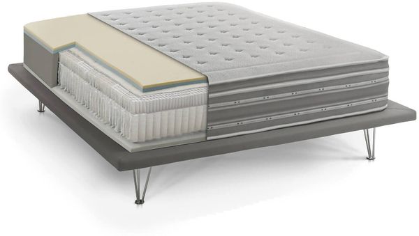 Dmora Arguello-Doppelmatratze, orthopädisch aus Memory-Schaum und Taschenmikrofedern, 100 % Made in Italy, milbenhemmend und hypoallergen, 120 x 190 x 37 cm