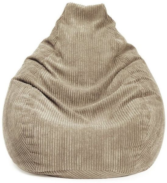 Lumaland Relax Set Cord – Sitzsack Giant + Pouf | Besser als Sofa, Sessel & Co. | XXL Bean Bag + Sitzpouf Hocker mit Füllung (EPS Perlen) für Indoor | Bodensofa für Wohnzimmer, Schlafzimmer & Gaming