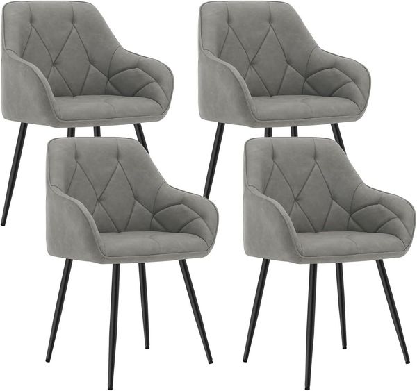 Woltu 4-Fußstuhl (Set, 4 St), Esszimmerstühle ergonomischer aus Kunstleder