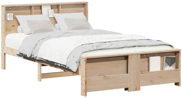 vidaXL Bettrahmen mit Kopfteil Braun 120 x 190 cm Holzwerkstoff 877245 Bild 2