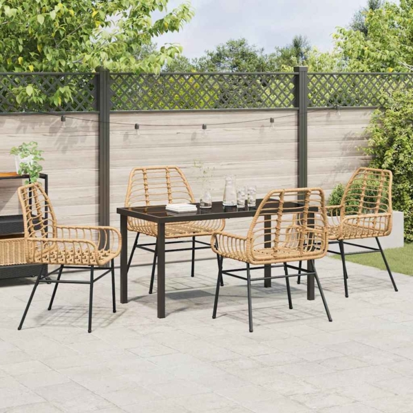 vidaXL Garten Essgruppe 5 pcs Braun Poly-Rattan 3380850 Bild 3