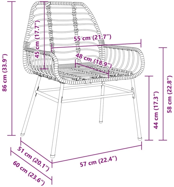 vidaXL Garten Essgruppe 5 pcs Braun Poly-Rattan 3380850 Bild 9