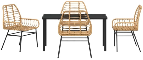 vidaXL Garten Essgruppe 5 pcs Braun Poly-Rattan 3380850 Bild 6