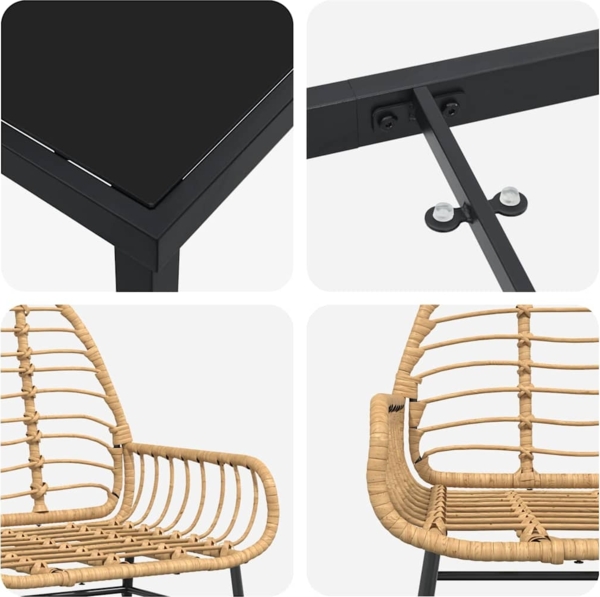 vidaXL Garten Essgruppe 5 pcs Braun Poly-Rattan 3380850 Bild 8