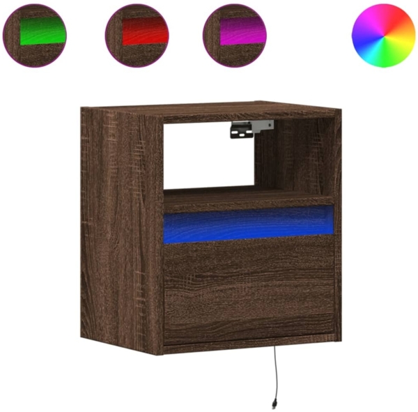 vidaXL TV-Wandschrank mit LED-Beleuchtung Eichen-Optik 41x31x45 cm 852325