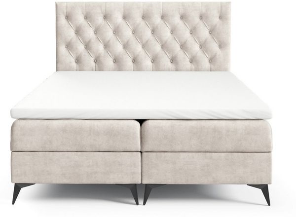 Best for Home Boxspringbett K18 SLIM mit zwei Bettkasten und Komfort Topper H3 (Bonell-Matratze, gepolstertes Kopfteil, Doppelbett versch. Größen, 140x200 160x200 180x200 200x200 cm), Handwerksqualität, TOP Preis-Leistungs-Verhältnis