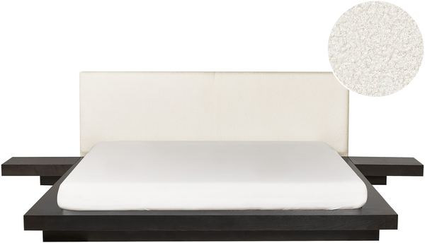 Wasserbett ZEN 180 x 200 cm Bouclé Dunkler Holzfarbton