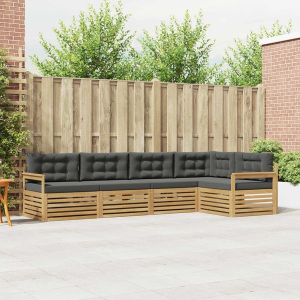 vidaXL Outdoor-Sofagarnitur 6 pcs Weiß und Anthrazit Polyester 3390472