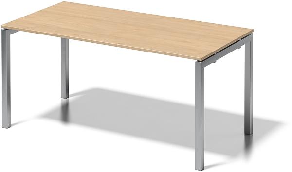 Cito Schreibtisch, 740 mm höhenfixes U-Gestell, H 19 x B 1600 x T 800 mm, Dekor ahorn, Gestell silber