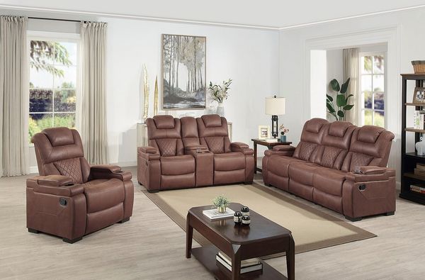 ATLANTIC home collection 3-Sitzer Faris, Zwei Relaxfunktionen, klappbare Konsole mit Getränkehalter