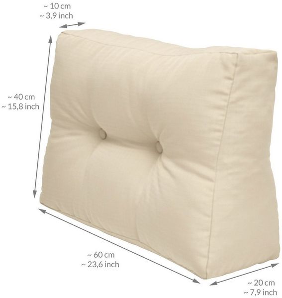 Beautissu Palettenkissen 2X Palettenkissen Outdoor Rückenkissen ECO Elements, 60x40cm, Natur, Palettenmöbel Balkon Palettenpolster Garten Lounge Kissen