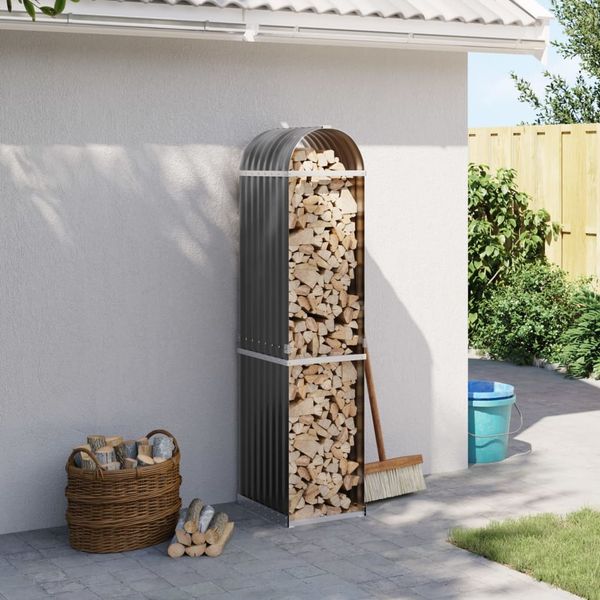 vidaXL Holzkorb Anthrazit 40x45x170 cm Verzinkter Stahl 364558