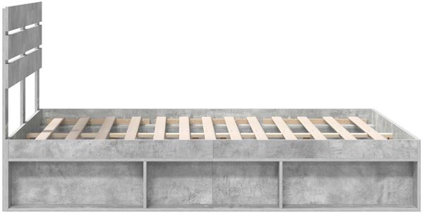 vidaXL Bettrahmen mit Kopfteil Beton 140 x 190 cm Massives Kiefernholz 3411418 Bild 8