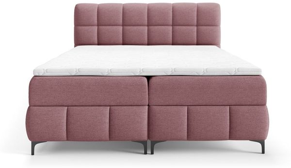 Boxspringbett Schlafzimmerbett SOPHIE 100x200cm Stoff Aragon Bordeauxrot Bild 3