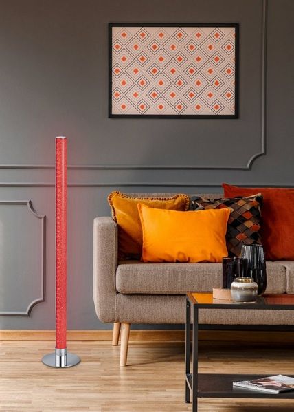 Reality Leuchten LED Stehlampe EMILA, Dimmfunktion, Farbwechsel, LED fest integriert, Warmweiß, mit RGBW Farbwechsel, dimmbar über Fernbedienung, Fußschalter
