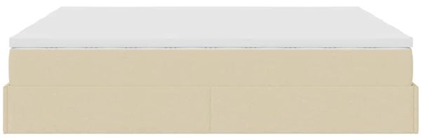 vidaXL Ottoman-Bett mit Matratzen Creme 200x200 cm Stoff 3311253 Bild 9