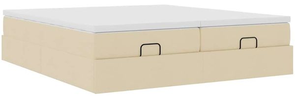 vidaXL Ottoman-Bett mit Matratzen Creme 200x200 cm Stoff 3311253 Bild 6