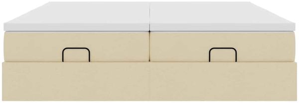 vidaXL Ottoman-Bett mit Matratzen Creme 200x200 cm Stoff 3311253 Bild 7