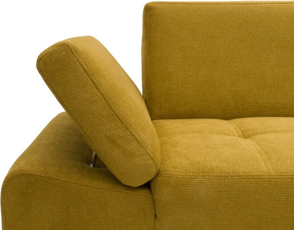 DOMO Collection Capelo FK, Ecksofa mit Schlaffunktion, mit Armlehnfunktion, Federkern, Microfaser senf, 297 x 160 cm Bild 8