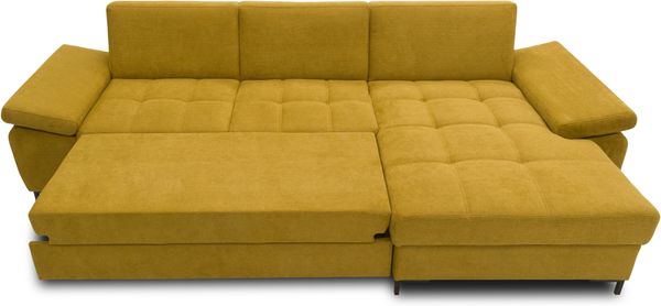 DOMO Collection Capelo FK, Ecksofa mit Schlaffunktion, mit Armlehnfunktion, Federkern, Microfaser senf, 297 x 160 cm Bild 7