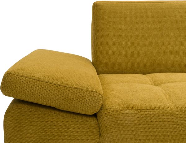 DOMO Collection Capelo FK, Ecksofa mit Schlaffunktion, mit Armlehnfunktion, Federkern, Microfaser senf, 297 x 160 cm Bild 9