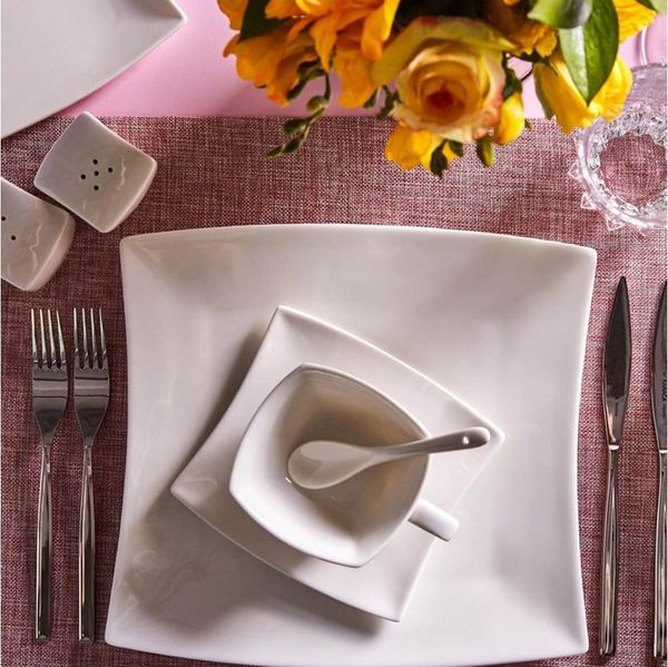 Karaca Frühstücksteller Forever Bone Perfect White Frühstücksteller für 6, 32tlg Frühstücksset