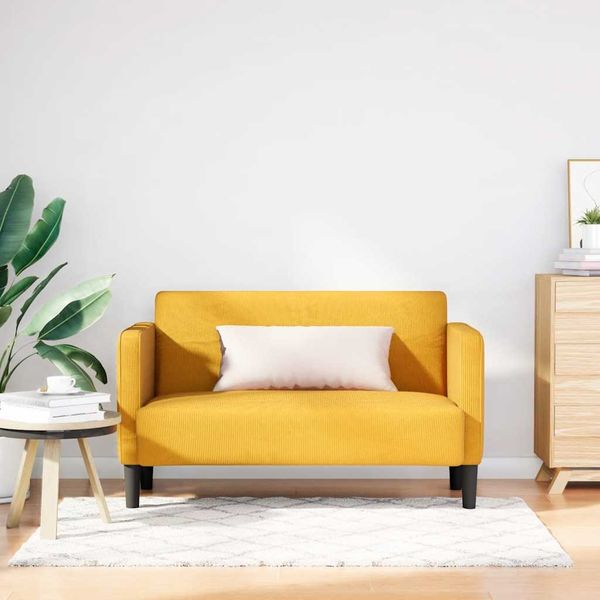 vidaXL Zweisitzer-Sofa Hellgelb 109 cm Cordstoff 4100528