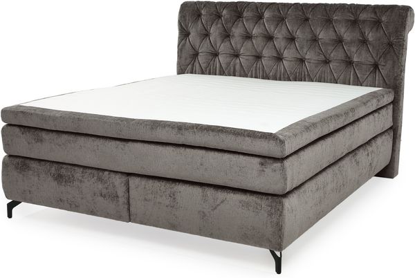 Jockenhöfer 'Scarlett Max' Boxspringbett, 180x200 cm, Chenille Grau