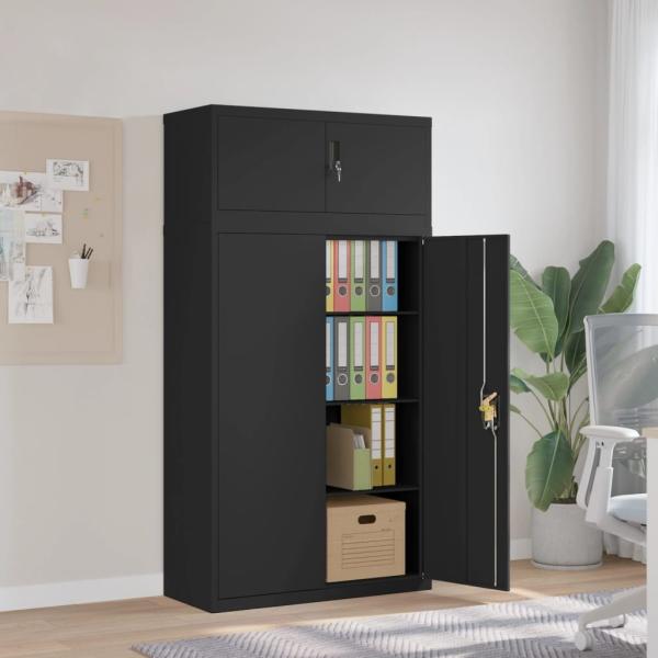 vidaXL Aktenschrank Schwarz 90x40x180 cm Stahl 3188325